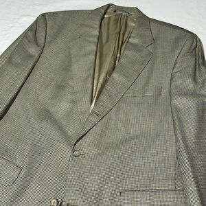 Brooks Brothers Sport Coat Men's 44L Silk & Wool Houndstooth Two Button Blazer